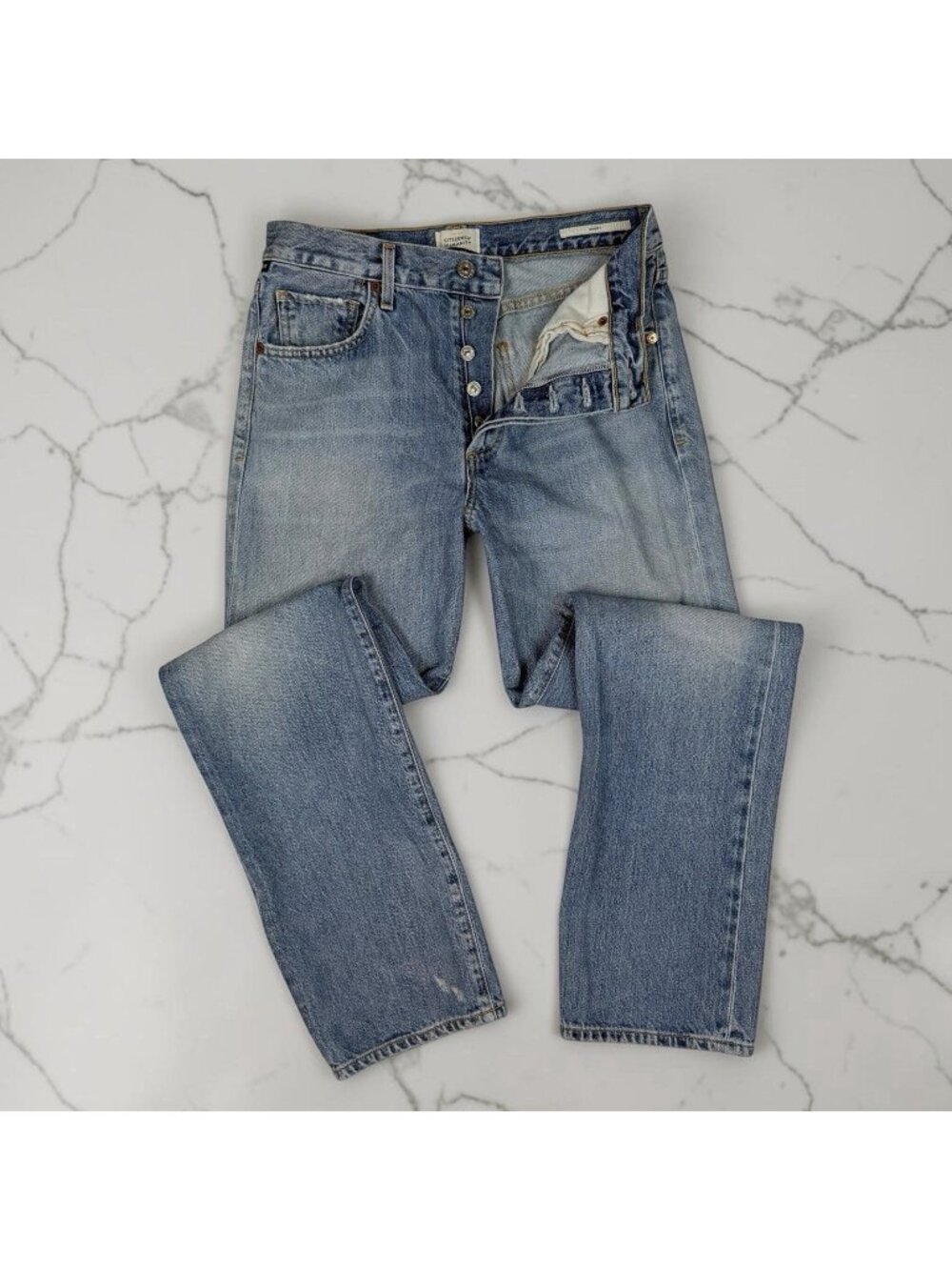 Citizens of Humanity Emery Jeans Size 26 Swedish Blue Selvedge Relaxed Straight